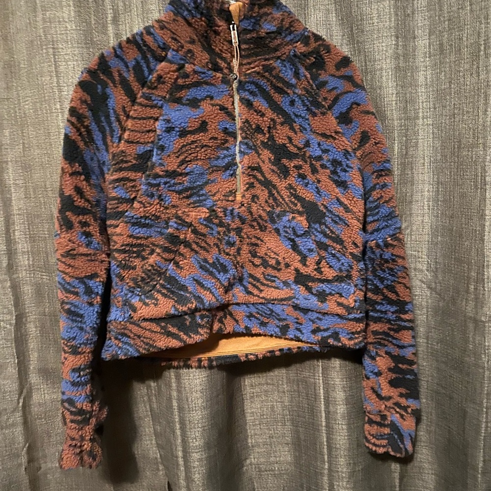 Multi-Colored Quarter Zip Fluffy Jacket - image 2